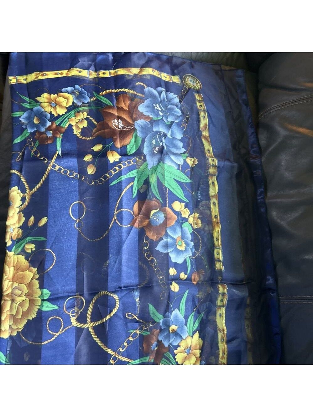 Women’s cobalt blue and gold scarf Kano